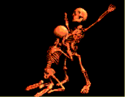 theworldisconfused:  Two skeletons kissing. The thing is, you
