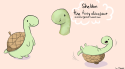 sebastienmillon:  pleatedjeans:  Sheldon the Tiny Dinosaur by