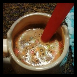 Hot chocolate night with the 2 suites :) #rainbowmarshmallows