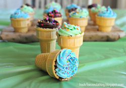 gastrogirl:  fudge brownie ice cream cones. 