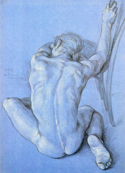drawpaintprint:  Paul Cadmus (American, 1904-1999), Nude Male, 1995