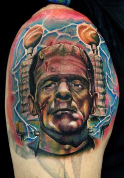 cecilporterstudios:  Frankenstein’s Monster tattoo with life