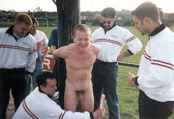 gayperfected:  Naked Rugger initiation  And yes, some rugby teams