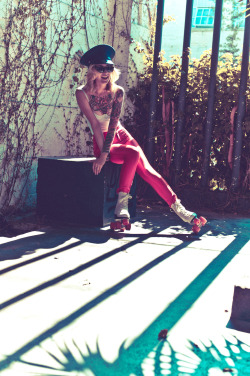 Rollerskatin! photo by Allen Henson, model Theresa Manchester