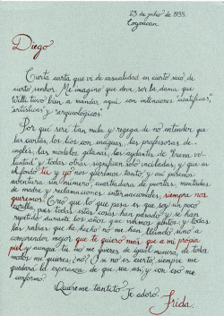 dra-gem:  Carta de Frida Khalo a Diego.23 de julio de 1935. 