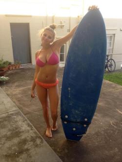 Surfer chick PLEASE LIKE MY FACEBOOK PAGE for more: Bonermaterial