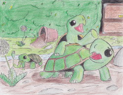 And now in color!  I hope this is the last turtle in a while.