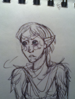 Practicing drawing merrill  We got an angry elf ova here