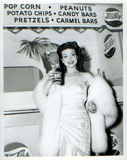 burleskateer: Savvy business showgirl Rose La Rose.. Doing a series of ad photos, promoting Pepsi-Cola! 