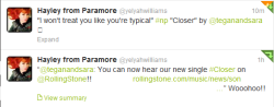 dreamerkiddo:  Hayley fangirling over Tegan and Sara aka the best thing ever  omg. 