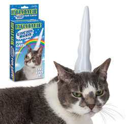 carlovely:  inflatable unicorn horn for cats because, duh. 