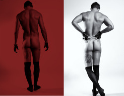 OBSIDIAN PROJECT (split screen male nude, rear view) | photography