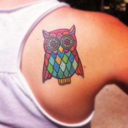 fuckyeahtattoos:  An owl tattoo inspired by my grandmother and