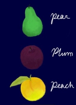 theguadfather:  Peach, plum, pear.