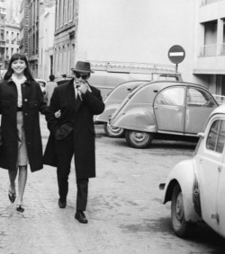 violentwavesofemotion:  Anna Karina and Jean-Luc Godard in Paris,