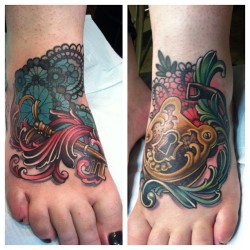 fuckyeahtattoos:  Just got my feet done by the amazing Teresa