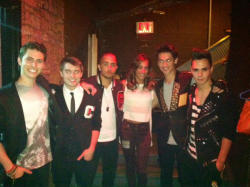teammidnightred:  Midnight Red with Danielle Jonas at their Gramercy