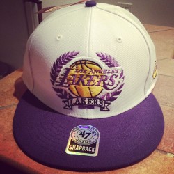 wistful-solitude:  Baby boy’s new vintage Lakers snap back