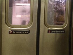 zubat:“Do not fall in love” sticker on the subway, NYC by