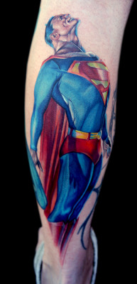 cecilporterstudios:  superman tattoo on russ jackson-comic artist-check