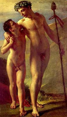 art4gays:  lonelyspelltoconjureyou:  Dionysus and Ampelos - Unknown