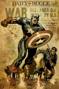 comicbookartwork:  Captain America and Bucky By Butch Guice 