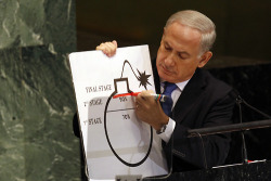israelfacts:   Israeli Prime Minister Benjamin Netanyahu draws