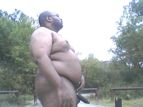 Hawt as hell!!!  I will always reblog this big dicked black chub daddy!  Mmmm …, the things we could do together would be so amazing. :)