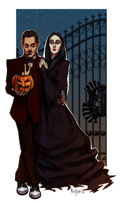 lulubonanza:  Gomez and Morticia doodle by *chilli-villi 