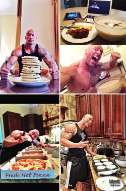 technohell:  further proof that treating yourself (/eating in general) does not ruin your progress or stop you from achieving your goals. food does not equal fat. from dwayne johnson’s/the rocks twitter. Am I the only one who wants to scream “Can