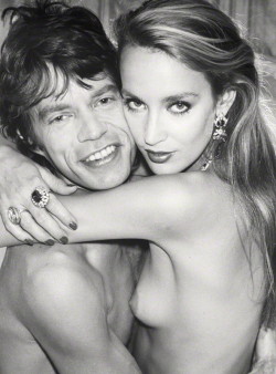 polworld: Mick Jagger & Jerry Hall by Norman Parkinson bromide