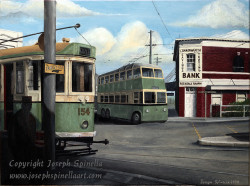 worldwiderails:  A Sydney tram and trolley bus meet at Rockdale