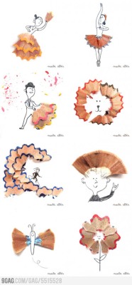 9gag:  Pencil Shaving Art 