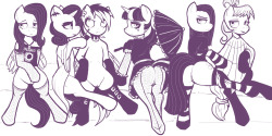 ponideathmarch:  goth pones. wip  Oh, i should have looked at
