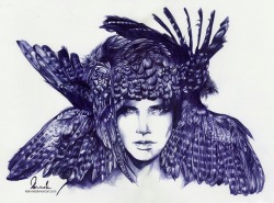 artchipel:  Melanie aka Kleinmeli | on Tumblr - Ballpoint Pen