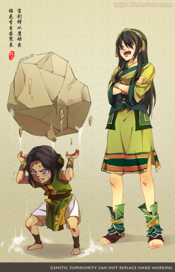 generalbumi:  kelly1412:  Bitter Work : Toph trains Lin by *kelly1412