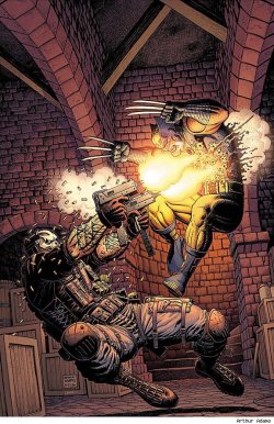 brianmichaelbendis:  Wolverine vs. Crossbones by Art Adams 