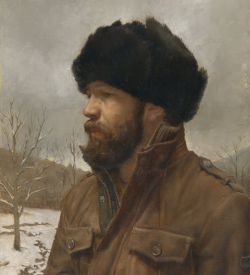 doubledamnit:  Greg Mortenson, Self-Portrait in fur hat (detail)