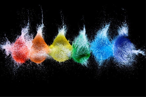 showslow:  Ryan TaylorÂ captures these explosively colorful shots with the help of strobe lights, colored water, milk, paint and balloons. 