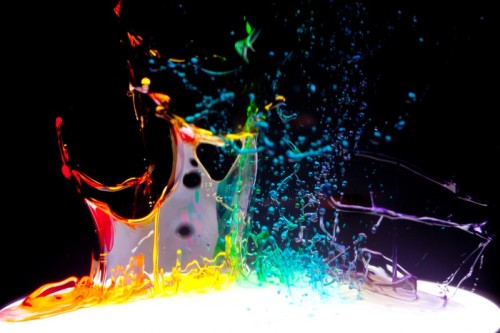 showslow:  Ryan TaylorÂ captures these explosively colorful shots with the help of strobe lights, colored water, milk, paint and balloons. 