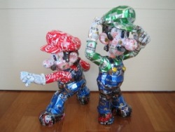 otlgaming:  NERDY RECYCLED CAN ART  Artist Macaon takes aluminum