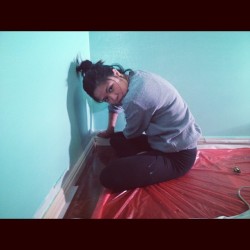 This nigga helping me #paint my room!! #diy (Taken with Instagram)