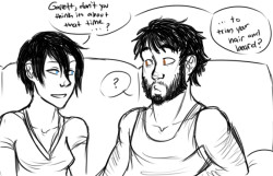 hipster/modern!AU hawke siblings banter ahhh yes I finally drew