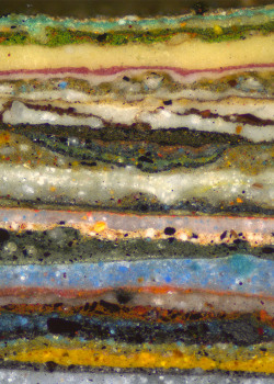 wnycradiolab:   A cross-section of wall paints from an 18th century