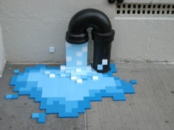 cubeee:  Kelly Goeller’s ‘Pixel Pour’ in 2008 in the streets of Nyc. 