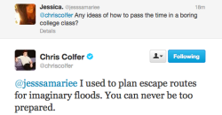 danishanne:  Chris Colfer - random tweeting to fans October 10th