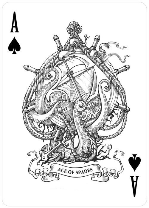 father-shinealightandguidemehome:  The history behind the Ace Of Spades card tells stories of royalty, religion, heresy, satanism, heraldry, taxation, misfortune, death, counterfeiting, advertising, war, psychology & art dating right back to the 1700’
