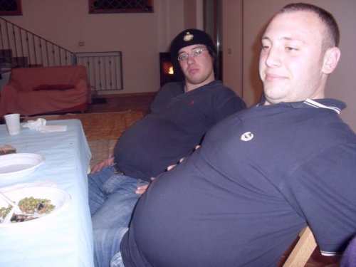 schlago:  bellypacker:  Good job dudes!  Super round bellies