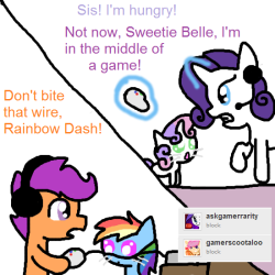 ask-my-little-kitties:  A post featuring gaming ponies: Ask Game