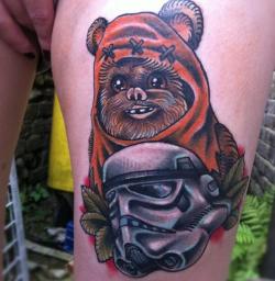 fuckyeahtattoos:  Ewok and storm trooper..nuff said!!  By the